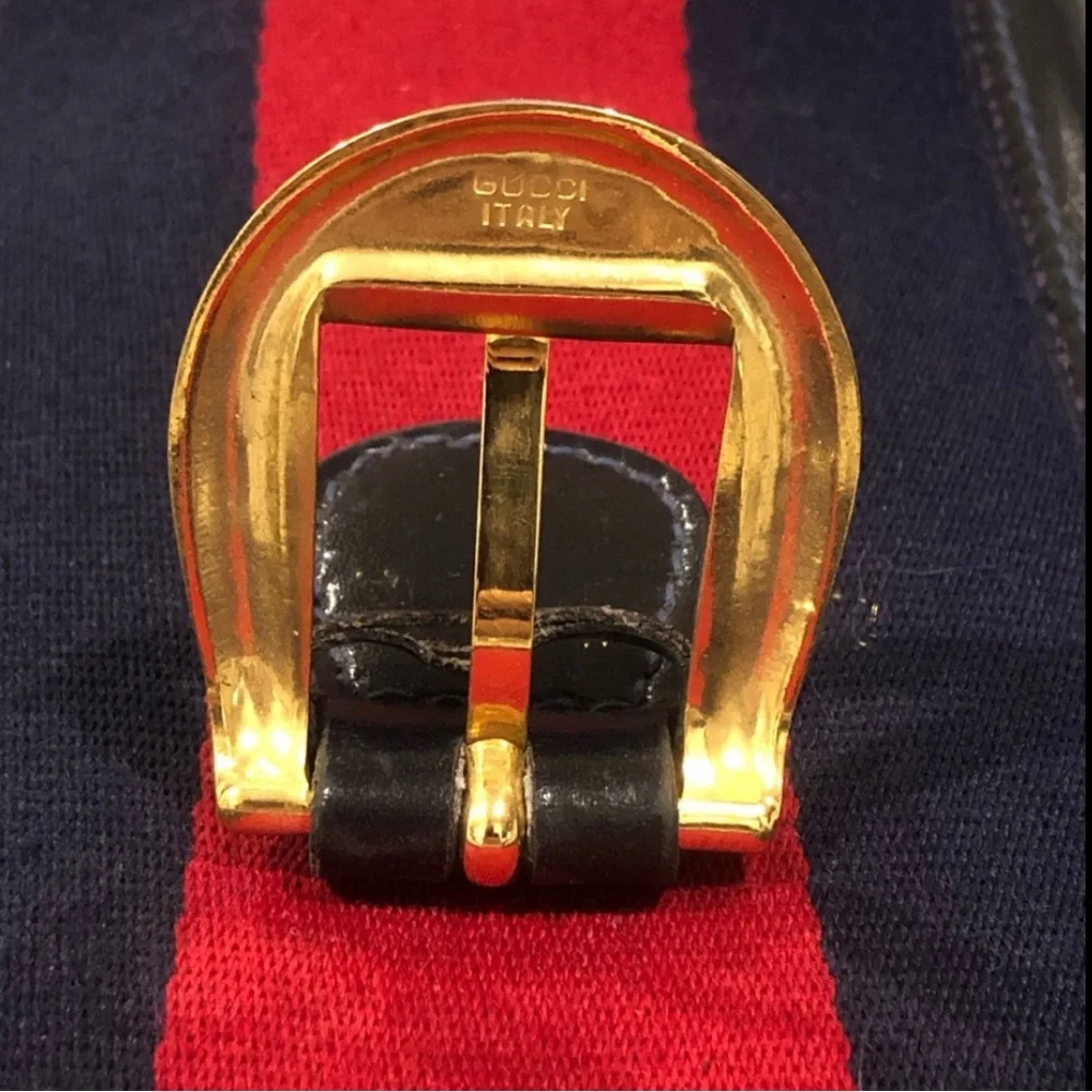 GUCCI SUPREME Sherry Line Navy GG Web Monogram Navy Suitcase COA